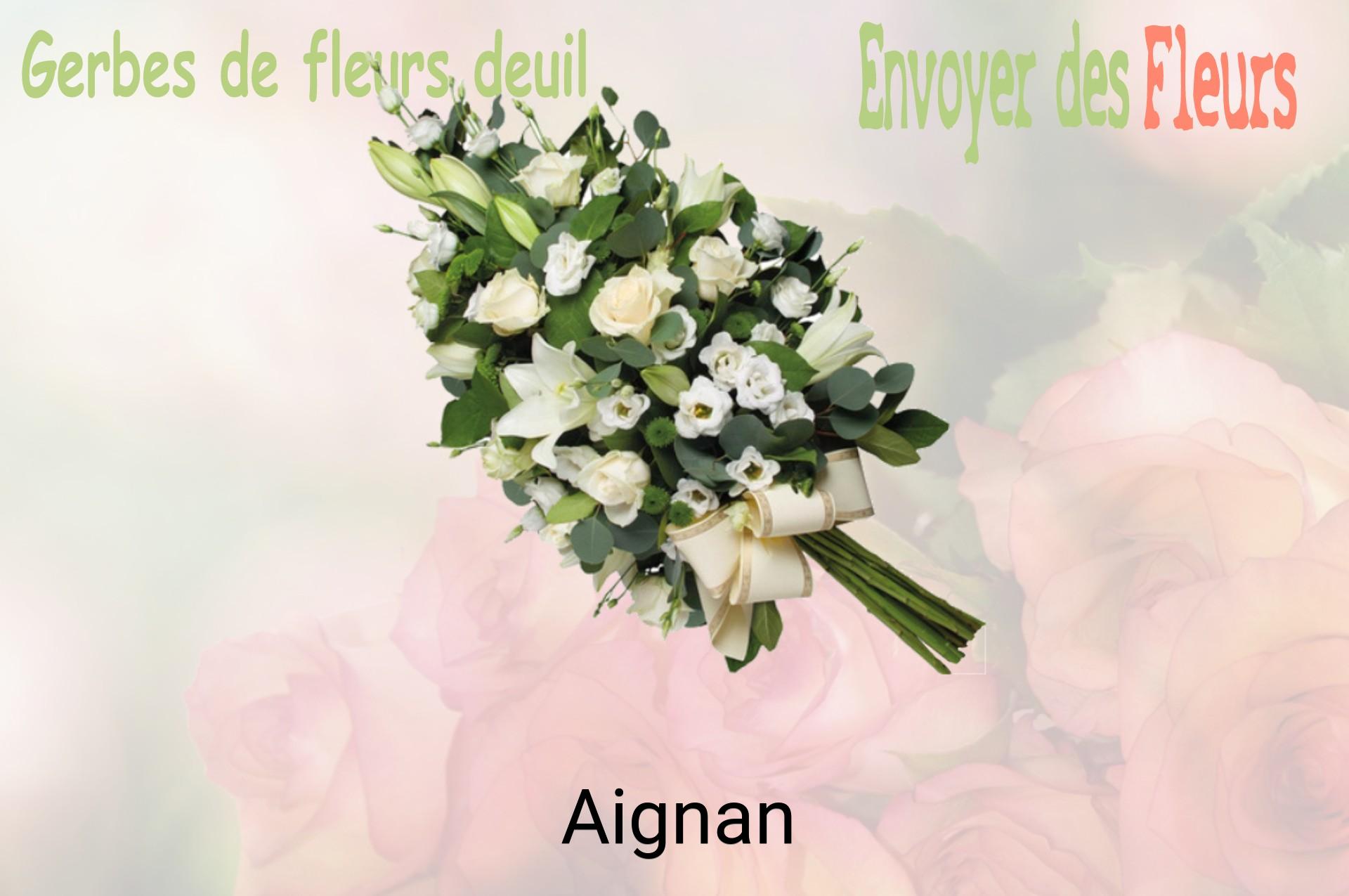 Gerbe de fleurs de deuil livrée à Aignan